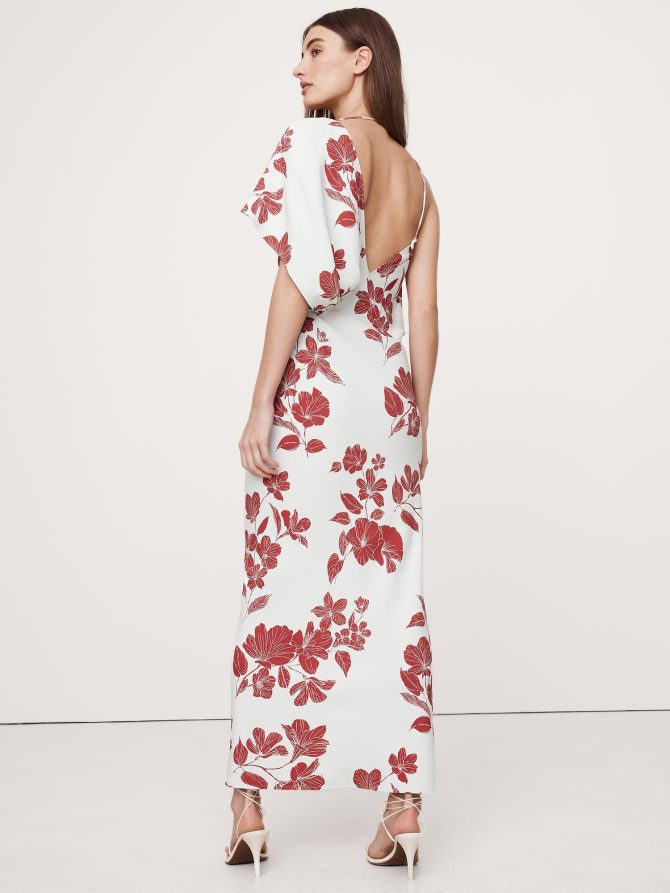 Stretch-Crepe Asymmetrical Open-Back Maxi Dress - Image 6