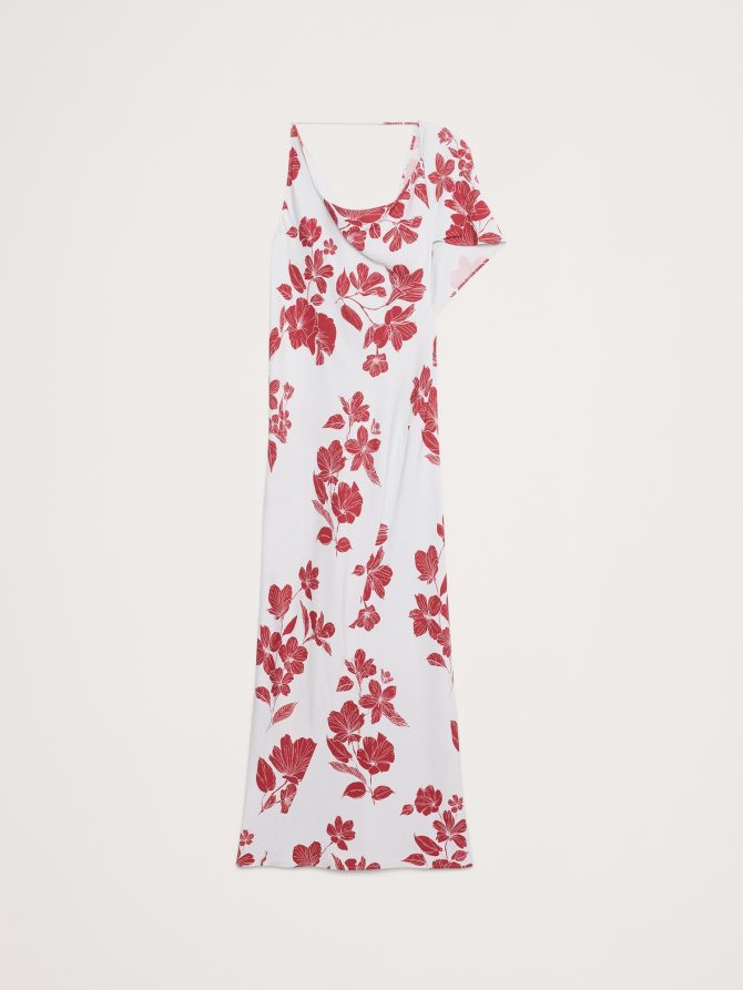 Stretch-Crepe Asymmetrical Open-Back Maxi Dress - Image 5