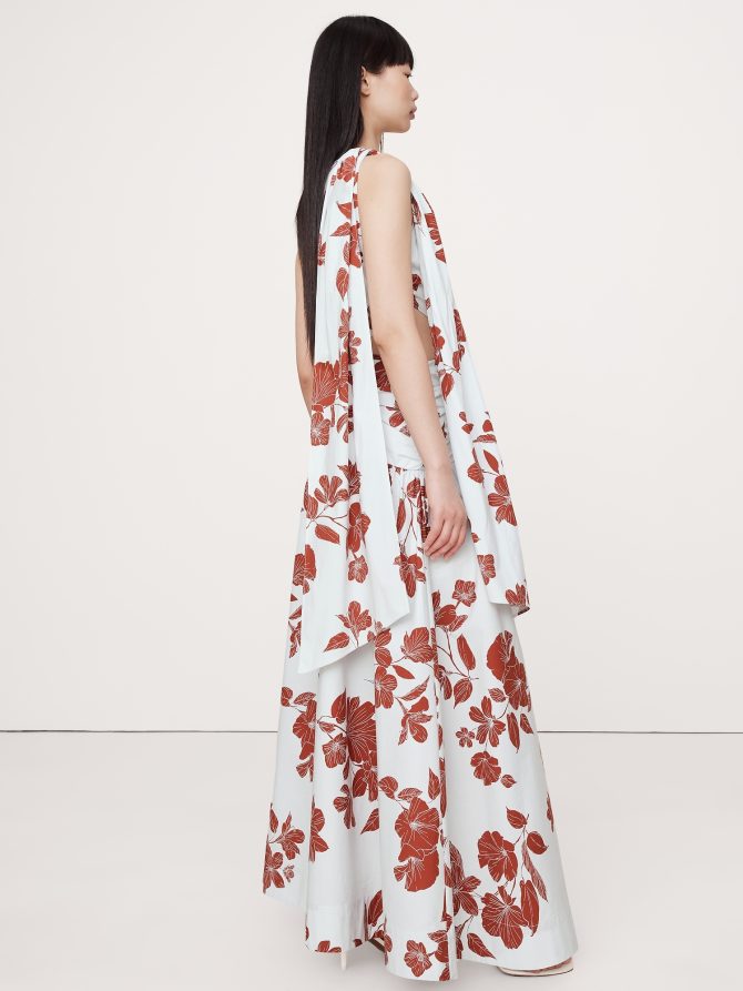 Stretch-Cotton Poplin One-Shoulder Drop-Waist Maxi Dress - Image 3