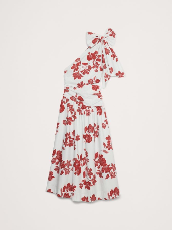Stretch-Cotton Poplin One-Shoulder Drop-Waist Maxi Dress - Image 5