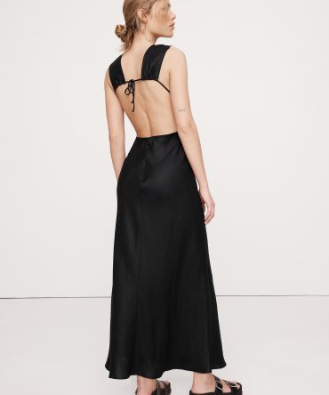 Backless Linen Maxi Dress