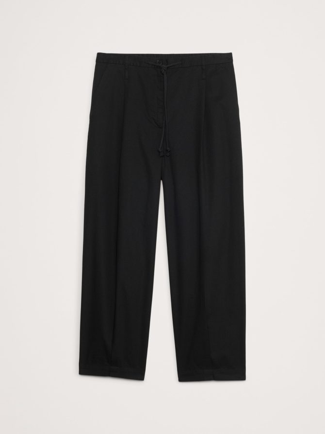High-Rise Pleated Cotton Poplin Cropped Pant - Image 5