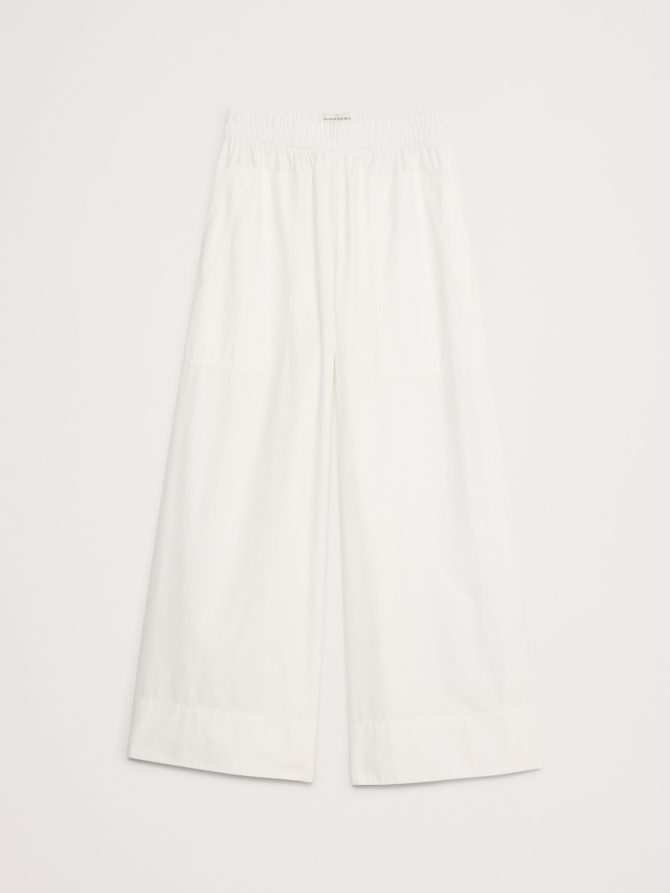 Wide-Leg Cotton Poplin Pull-On Ankle Pant - Image 5