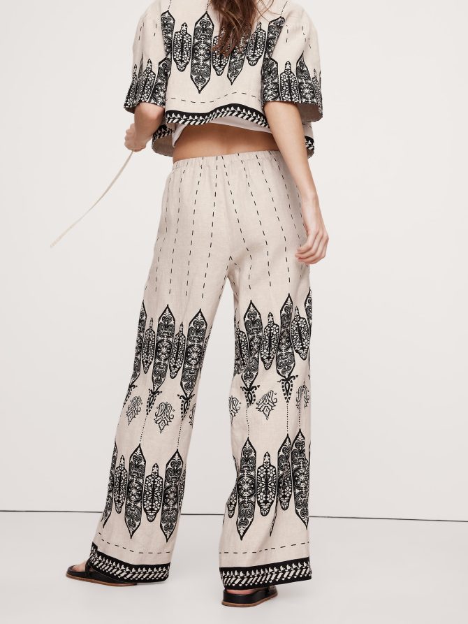 Wide-Leg Linen Pull-On Pant - Image 2