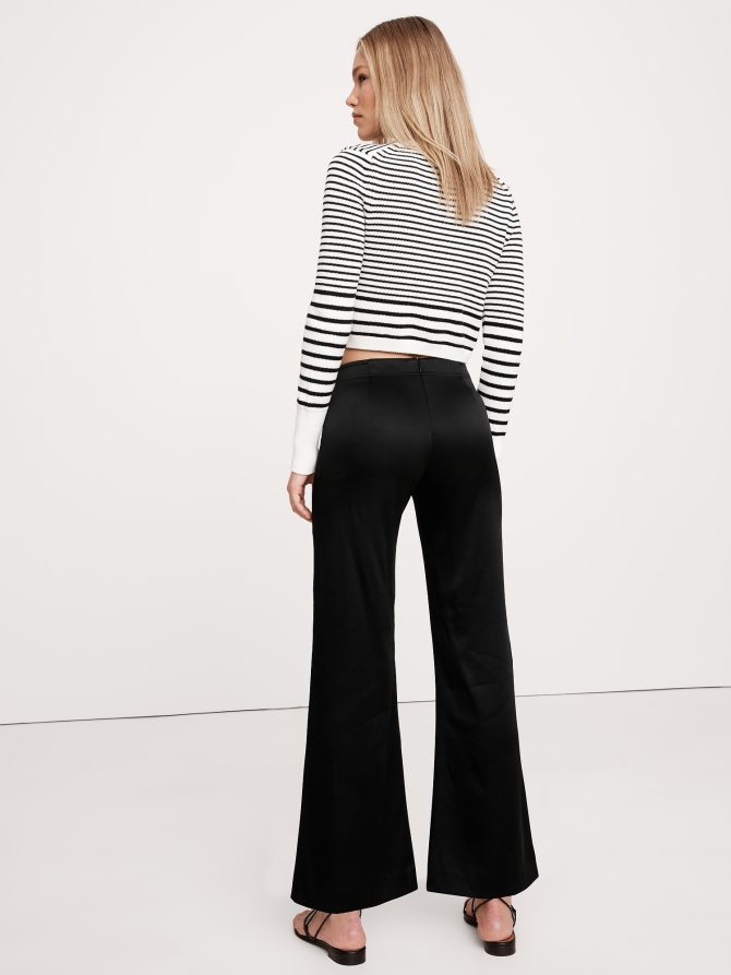 Mid-Rise Kick-Flare Satin Ankle Pant - Image 3