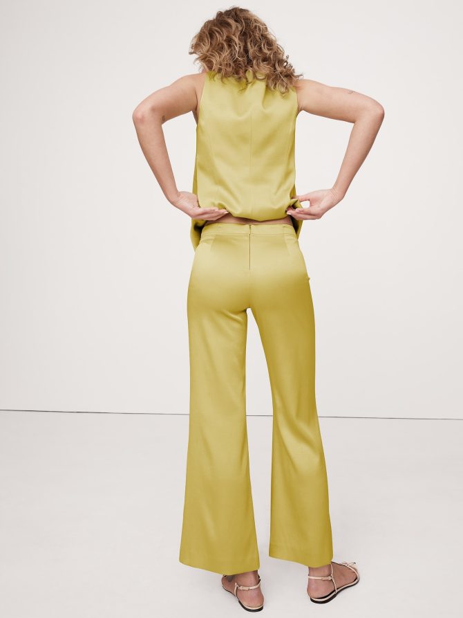 Mid-Rise Kick-Flare Satin Ankle Pant - Image 6