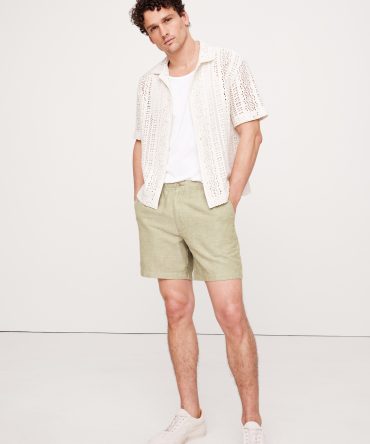 7" Linen-Cotton Pull-On Short