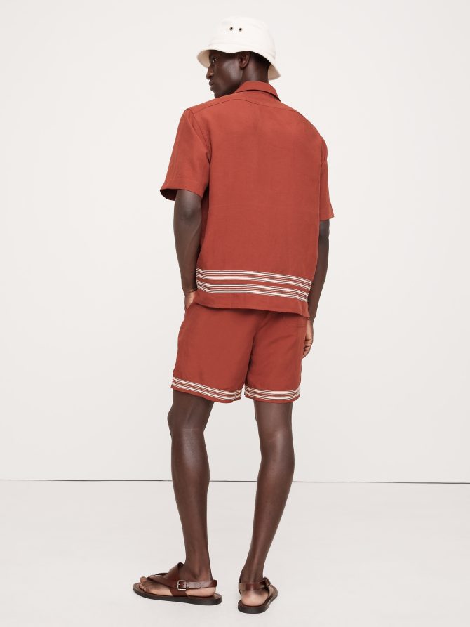 Embroidered TENCEL™-Linen Pull-On Short - Image 2