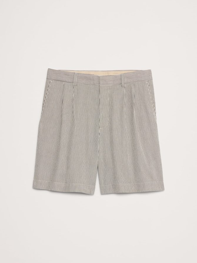 7" Textured Stripe Pleated Short - Image 4