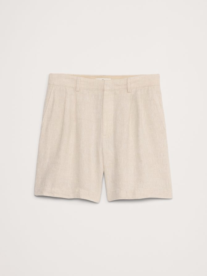 7" Pleated Linen Short - Image 4