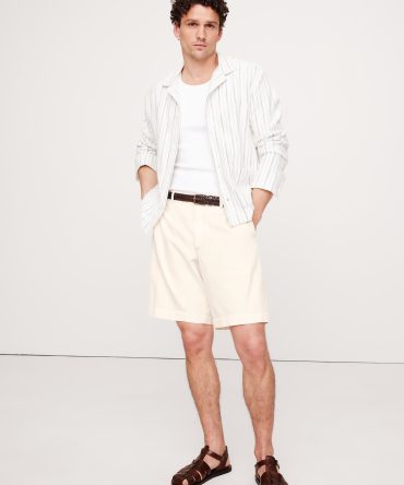 8" Loose Denim Pull-On Bermuda Short