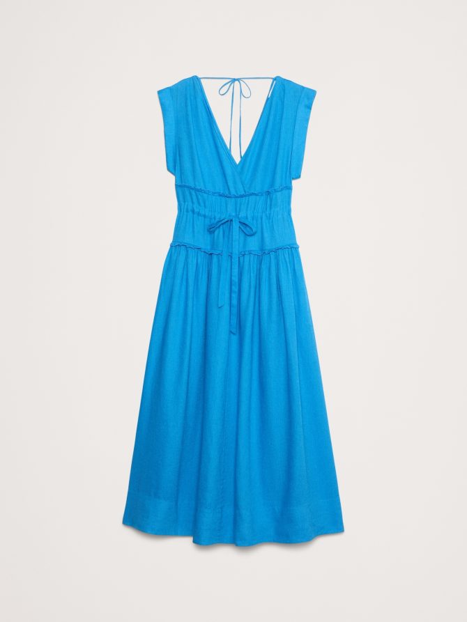 Linen Cinch-Waist Maxi Dress - Image 5