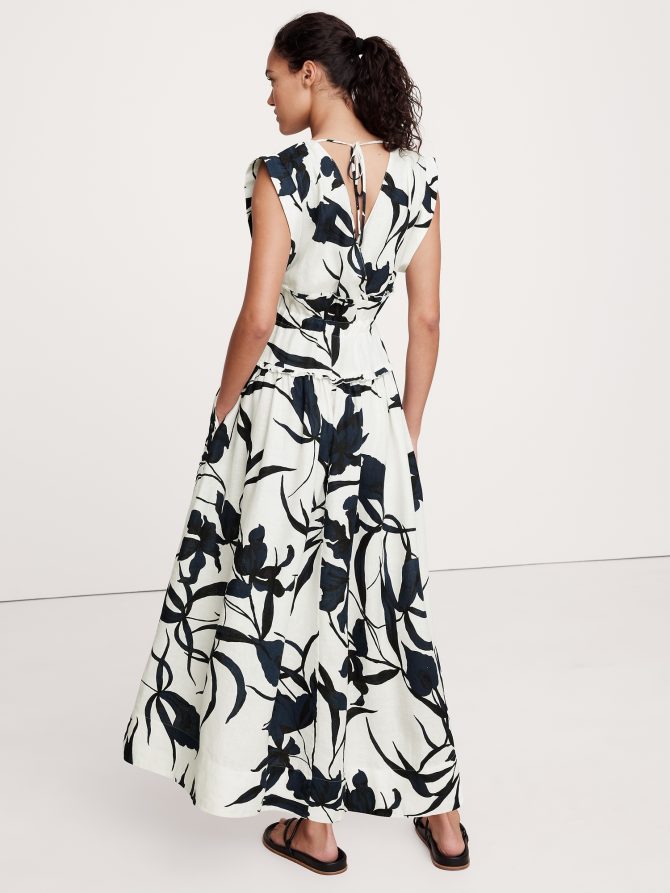 Linen Cinch-Waist Maxi Dress - Image 6