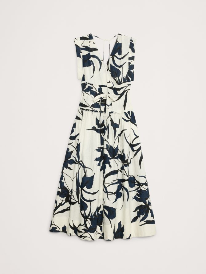 Linen Cinch-Waist Maxi Dress - Image 8