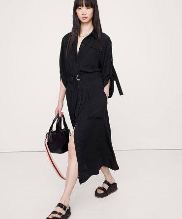 DRAPEY UTILITY SHIRT DRESS