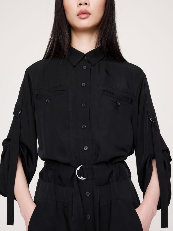 DRAPEY UTILITY SHIRT DRESS - Image 4