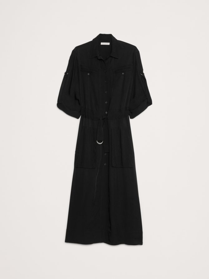 DRAPEY UTILITY SHIRT DRESS - Image 5