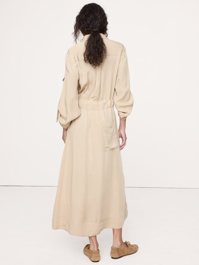DRAPEY UTILITY SHIRT DRESS - Image 6