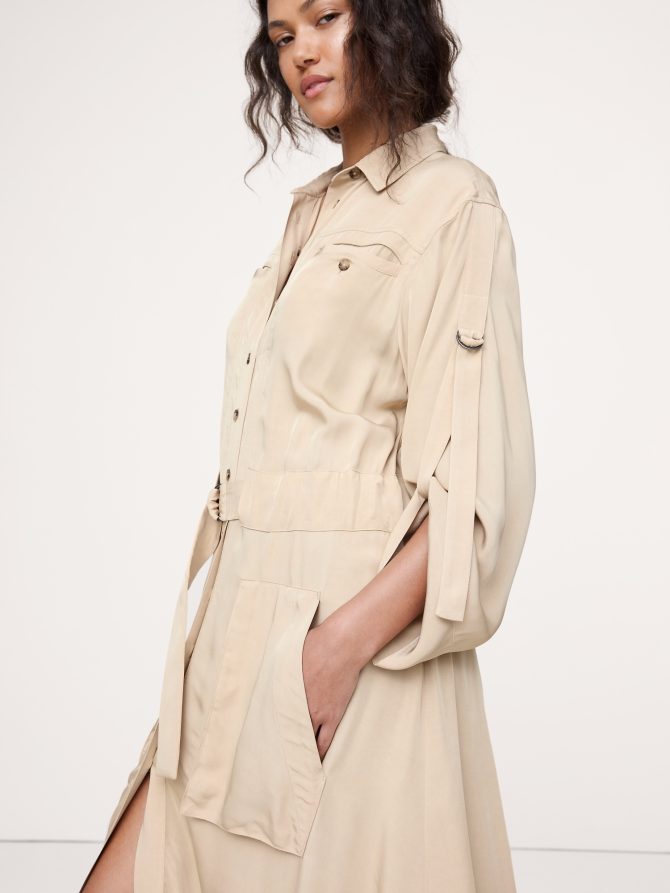 DRAPEY UTILITY SHIRT DRESS - Image 7