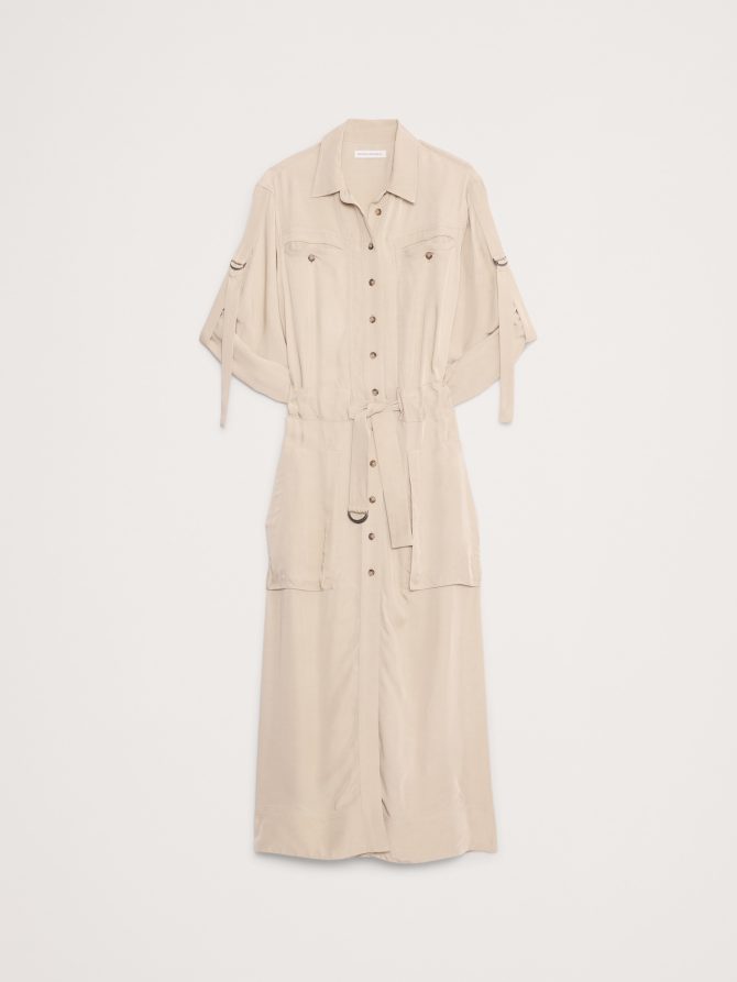 DRAPEY UTILITY SHIRT DRESS - Image 8