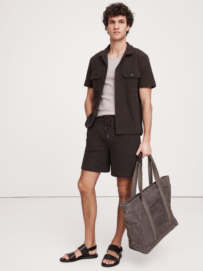 6" Herringbone Jacquard Pull-On Short