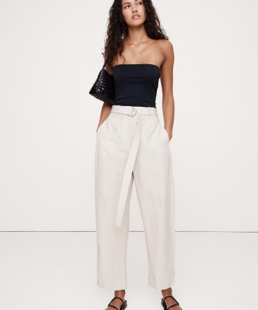 High-Rise Barrel Tencel™-Linen Pant