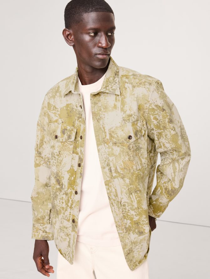 Standard-Fit Cotton Twill Shirt Jacket