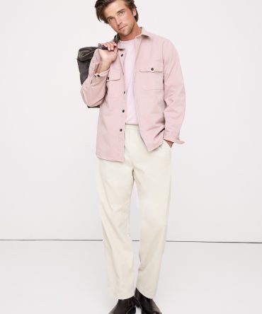 Standard-Fit Cotton Twill Shirt Jacket