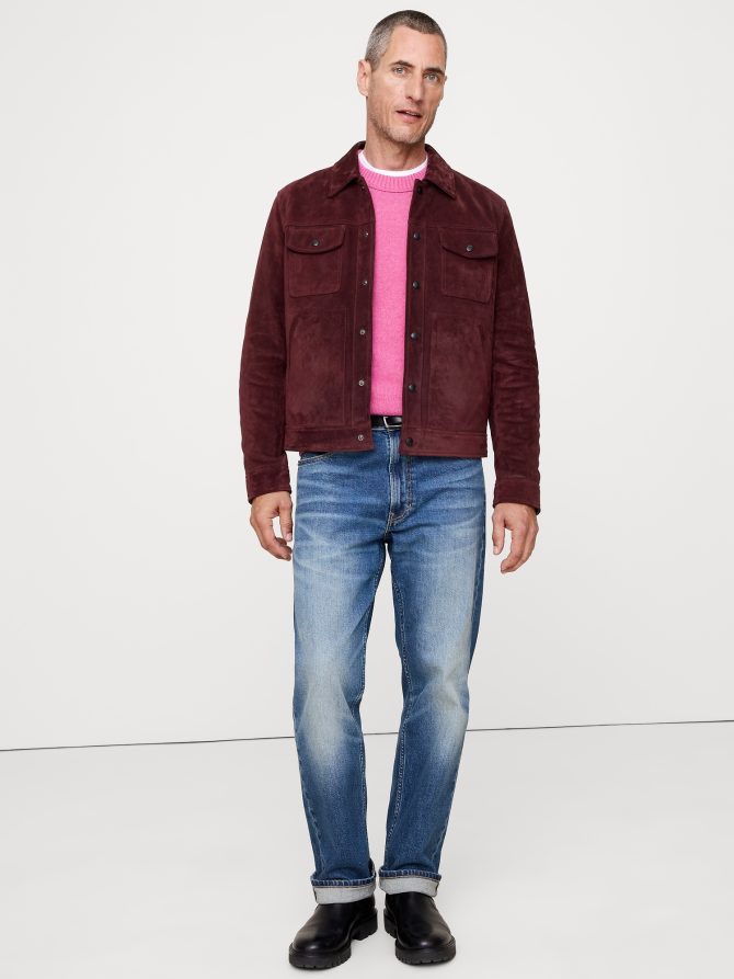 OILED SUEDE TRUCKER JACKET - Image 4