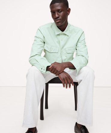 Standard-Fit Cotton Twill Shirt Jacket