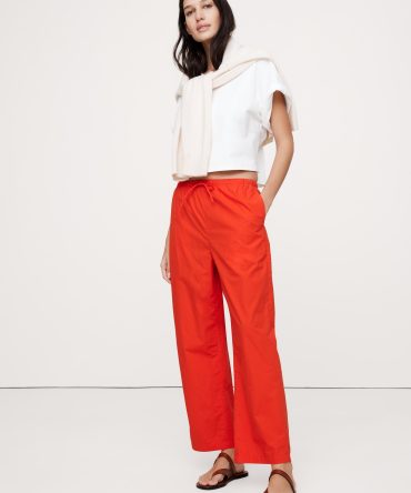Cotton Poplin Pull-On Pant