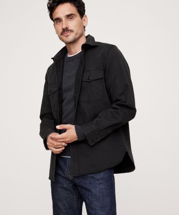 Standard-Fit Cotton Twill Shirt Jacket