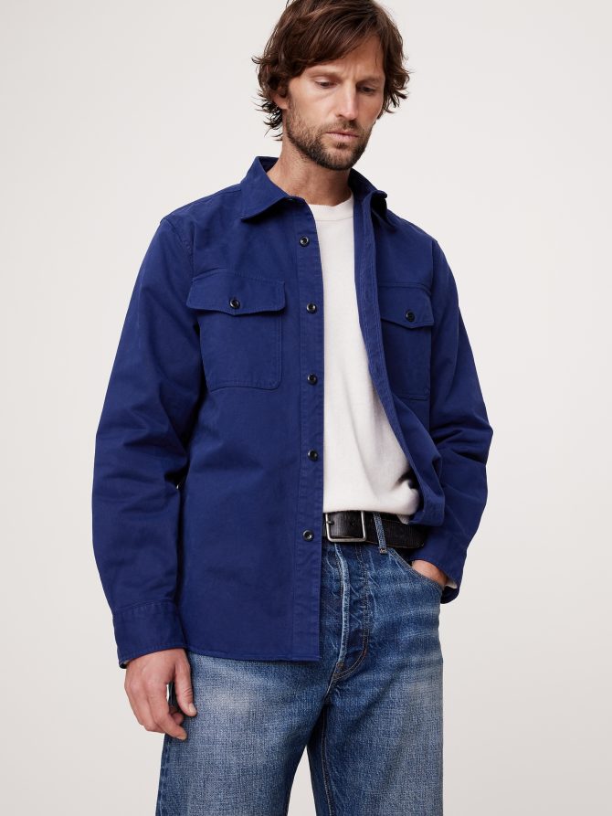 Standard-Fit Cotton Twill Shirt Jacket