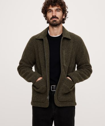 Wool-Blend Sherpa Chore Coat