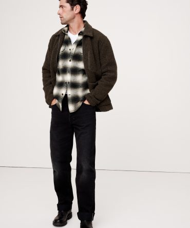 Standard-Fit Plaid Twill Overshirt
