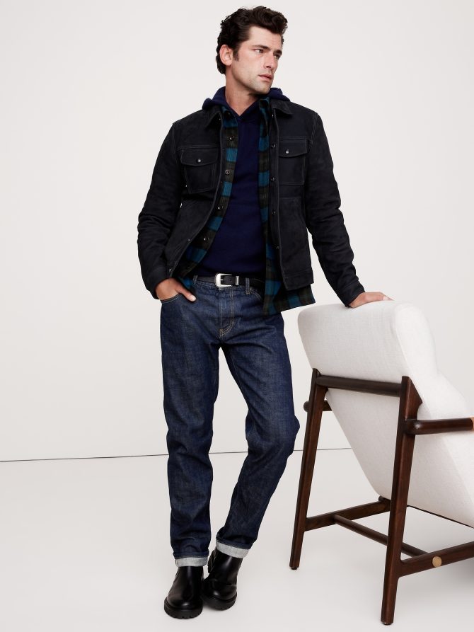 Nubuck Leather Trucker Jacket - Image 4