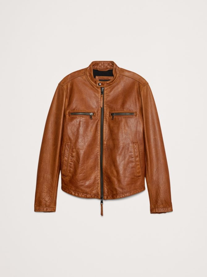 Leather Biker Jacket - Image 4