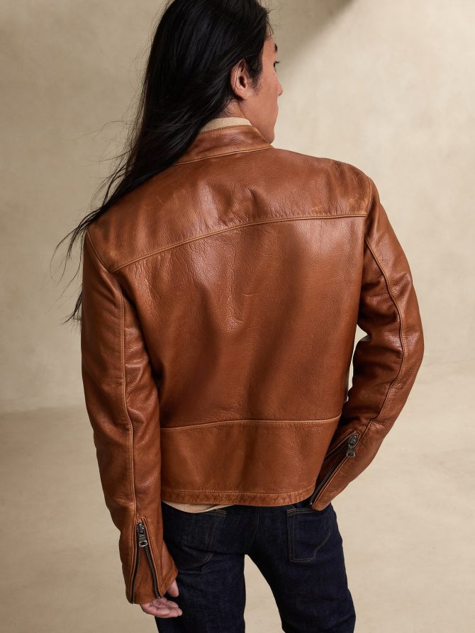 Leather Biker Jacket - Image 7