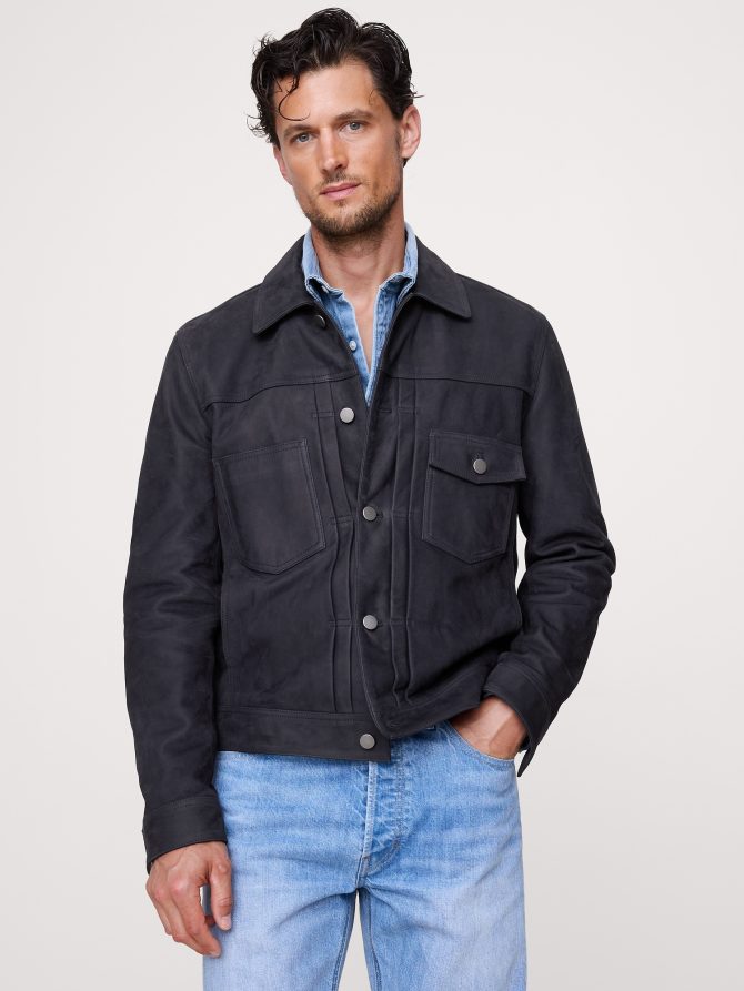 NUBUCK LEATHER TRUCKER JACKET