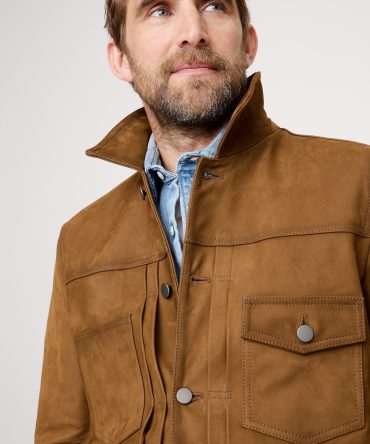 NUBUCK LEATHER TRUCKER JACKET