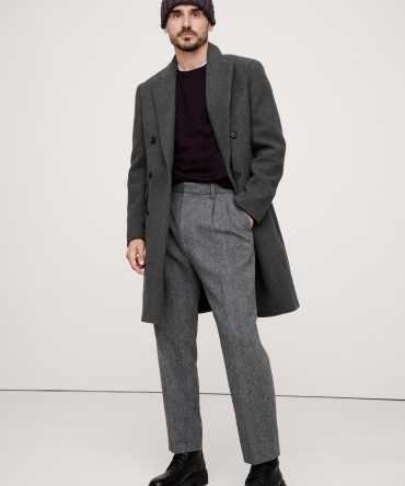 Italian Melton Double-Breasted Topcoat