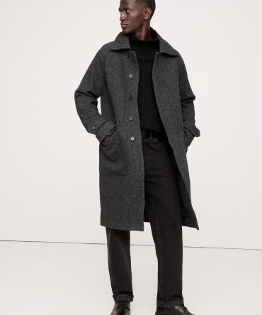Italian Herringbone Balmacaan Coat