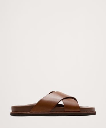 Leather Slide Sandals
