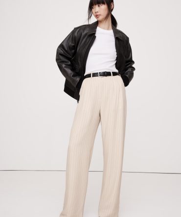 Soho High-Rise Wide-Leg Drapey Twill Pant