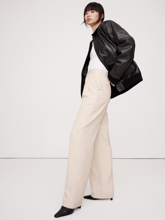 Soho High-Rise Wide-Leg Drapey Twill Pant - Image 4