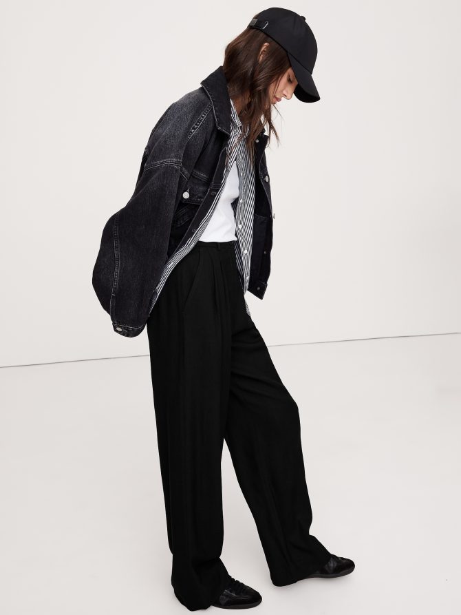 Soho High-Rise Wide-Leg Drapey Twill Pant - Image 7