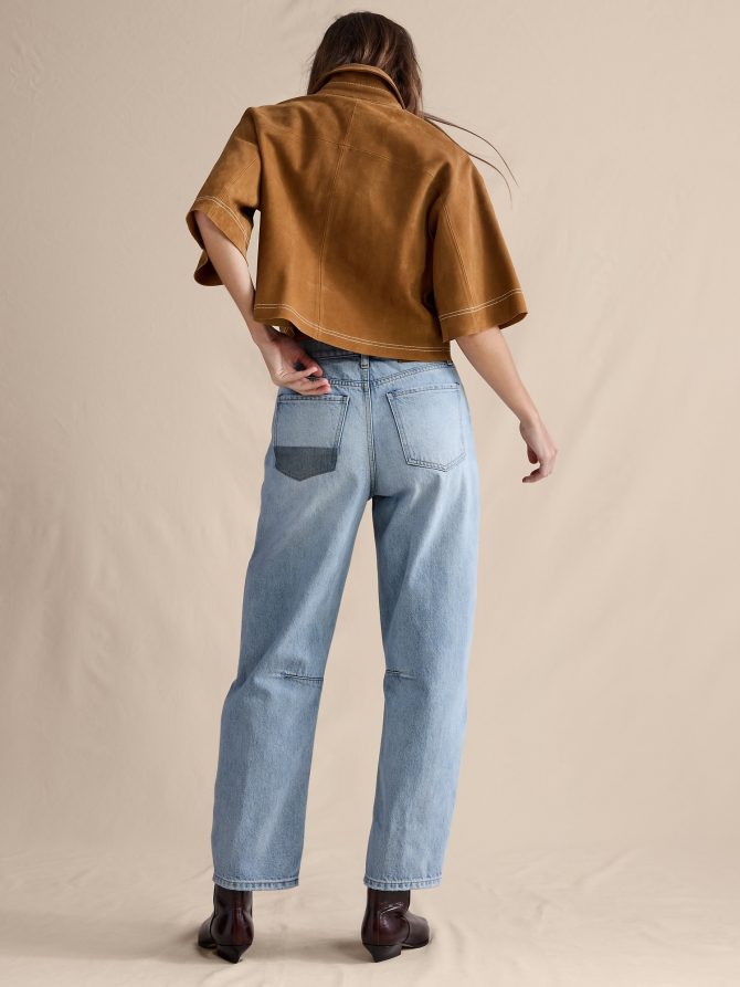 MID-RISE BARREL PATCHWORK ANKLE JEAN - Image 2