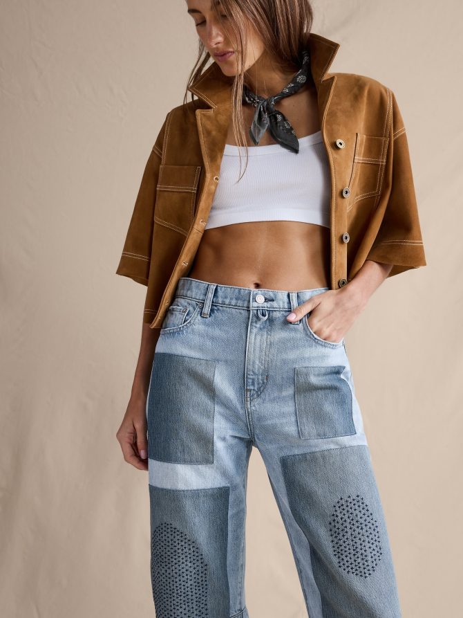 MID-RISE BARREL PATCHWORK ANKLE JEAN - Image 3