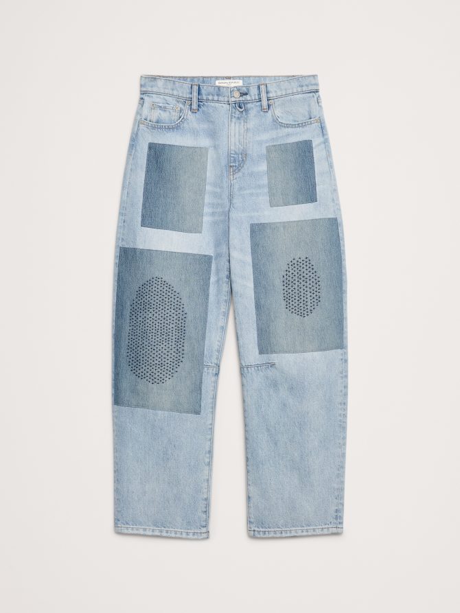 MID-RISE BARREL PATCHWORK ANKLE JEAN - Image 5