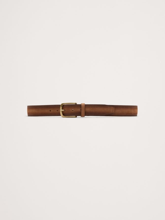Cinza Nubuck Leather Belt